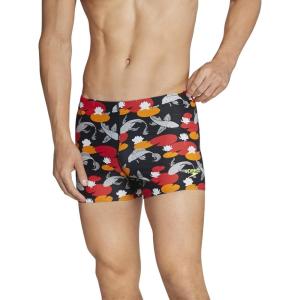 imageSpeedo Mens Swimsuit Square Leg PrintedBlackRed