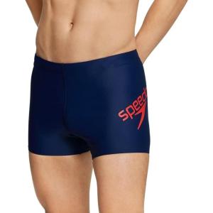 imageSpeedo Mens Swimsuit Square Leg PrintedLogo Speedo Navy