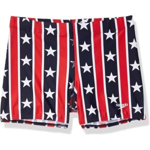 imageSpeedo Mens Swimsuit Square Leg PrintedRedWhiteBlue