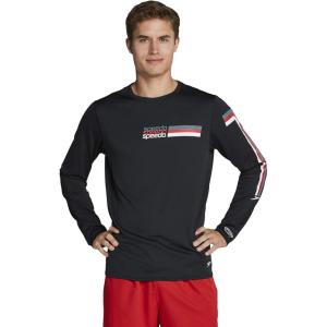 imageSpeedo Mens Uv Swim Shirt Graphic Long Sleeve TeeSpeedo Black