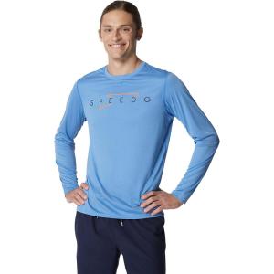 imageSpeedo Mens Uv Swim Shirt Graphic Long Sleeve TeeVintage Palace Blue