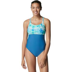 imageSpeedo Womens Swimsuit One Piece Adjustable Square Neck Contemporary CutBright Cobalt