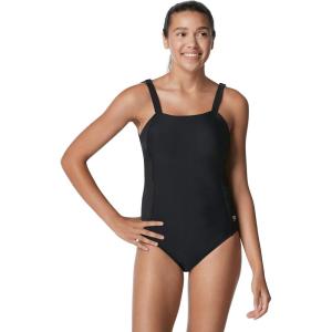imageSpeedo Womens Swimsuit One Piece Adjustable Square Neck Contemporary CutRib Speedo Black