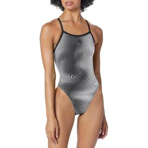 imageSpeedo Womens Swimsuit One Piece PowerFlex Flyback Printed Adult Team ColorsHydro Speedo Black