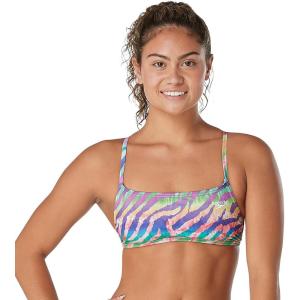 imageSpeedo Womens Swimsuit Top Bikini Endurance Strappy Back DemiPride Animal Fever