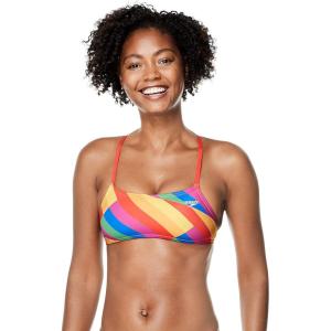 imageSpeedo Womens Swimsuit Top Bikini Endurance Strappy Back DemiPride Sliced Squares