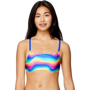 imageSpeedo Womens Swimsuit Top Bikini Endurance Strappy Back DemiRainbow Wave