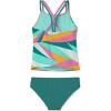 imageSpeedo Big Girls Solid Infinity Splice One Piece SwimsuitWavy Enamel Blue