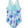 imageSpeedo Girls Swimsuit One Piece High Neck Strappy BackAqua Splash