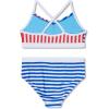 imageSpeedo Girls Swimsuit Two Piece Bikini SetMariner Stripe Cobalt