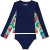 imageSpeedo Girls Uv Swim Shirt Long Sleeve Rashguard SetPeacoat