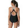 imageSpeedo Womens Swimsuit One Piece Contrast Binding High CutSpeedo BlackBlue