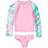 imageSpeedo Girls Uv Swim Shirt Long Sleeve Rashguard SetFuchsia Pink