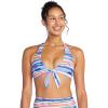 imageSpeedo Womens Swimsuit Bikini Top VNeck HalterBrushed Stripe