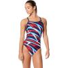 imageSpeedo Womens Swimsuit One Piece PowerFlex Flyback Printed Adult Team ColorsHigher Level RedWhiteBlue