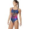 imageSpeedo Womens Swimsuit One Piece Prolt Volt Back PrintedModern Matrix Pink