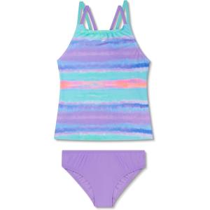imageSpeedo Big Girls Solid Infinity Splice One Piece SwimsuitBiarritz Stripe