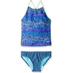imageSpeedo Big Girls Solid Infinity Splice One Piece SwimsuitBlue Harmony