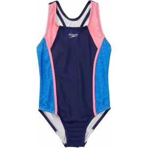 imageSpeedo Big Girls Solid Infinity Splice One Piece SwimsuitNavy