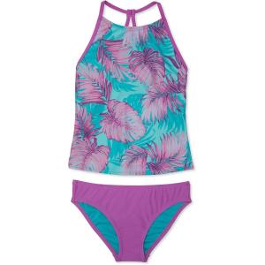 imageSpeedo Big Girls Solid Infinity Splice One Piece SwimsuitShady Palm