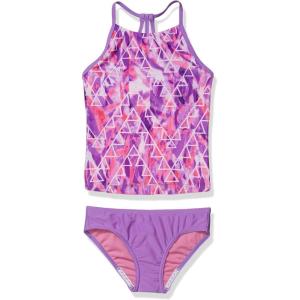 imageSpeedo Big Girls Solid Infinity Splice One Piece SwimsuitSweet Taro Strappy
