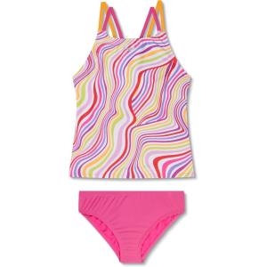 imageSpeedo Big Girls Solid Infinity Splice One Piece SwimsuitWild N Wavy