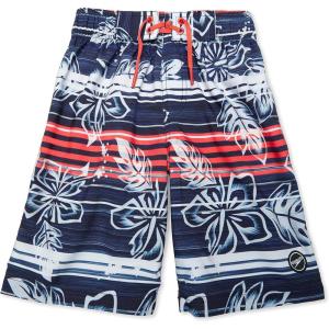 imageSpeedo Boys Swim Trunk Knee Length Boardshort EBoard PrintedFloral Peacoat