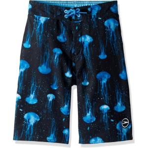 imageSpeedo Boys Swim Trunk Knee Length Boardshort EBoard PrintedJelly New Black