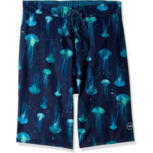 imageSpeedo Boys Swim Trunk Knee Length Boardshort EBoard PrintedJelly Washed Navy
