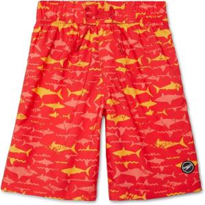 imageSpeedo Boys Swim Trunk Knee Length Boardshort EBoard PrintedSharks Vibrant Orange