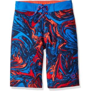 imageSpeedo Boys Swim Trunk Knee Length Boardshort EBoard PrintedSwirl Bright Ocean