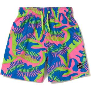 imageSpeedo Boys Swim Trunk Mid Length Redondo PrintedCoral Leaves Green Gecko
