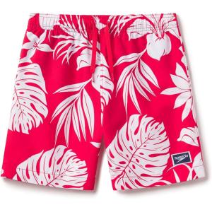 imageSpeedo Boys Swim Trunk Mid Length Redondo PrintedPhilo Palm High Risk Red