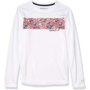 imageSpeedo Boys UV Swim Shirt Long Sleeve Tee GraphicBlueRed