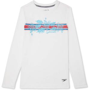 imageSpeedo Boys UV Swim Shirt Long Sleeve Tee GraphicBright White