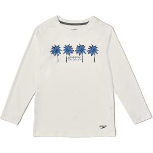 imageSpeedo Boys UV Swim Shirt Long Sleeve Tee GraphicPalm Bright White