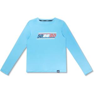 imageSpeedo Boys UV Swim Shirt Long Sleeve Tee GraphicRwb Tranquil Blue