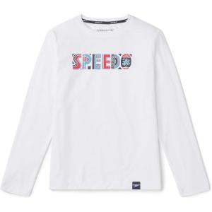 imageSpeedo Boys UV Swim Shirt Long Sleeve Tee GraphicRwb White