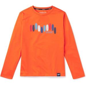 imageSpeedo Boys UV Swim Shirt Long Sleeve Tee GraphicScarlet Ibis