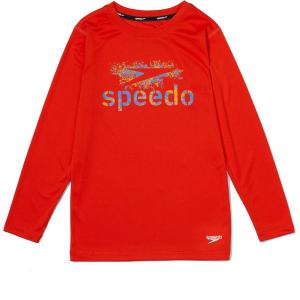 imageSpeedo Boys UV Swim Shirt Long Sleeve Tee GraphicSpicy Orange