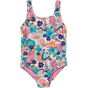 imageSpeedo Girls Swimsuit One Piece High Neck Strappy BackRainbow Garden