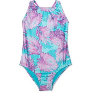imageSpeedo Girls Swimsuit One Piece High Neck Strappy BackShady Palm