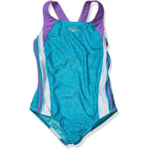 imageSpeedo Girls Swimsuit One Piece Infinity Splice Thick StrapCapri Blue