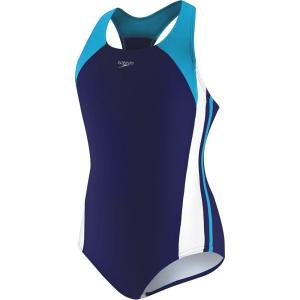 imageSpeedo Girls Swimsuit One Piece Infinity Splice Thick StrapDeep Water