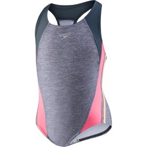 imageSpeedo Girls Swimsuit One Piece Infinity Splice Thick StrapGrey