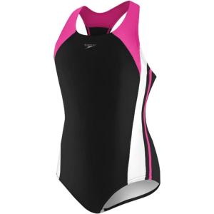imageSpeedo Girls Swimsuit One Piece Infinity Splice Thick StrapSpeedo Black