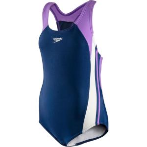 imageSpeedo Girls Swimsuit One Piece Infinity Splice Thick StrapSweet Taro
