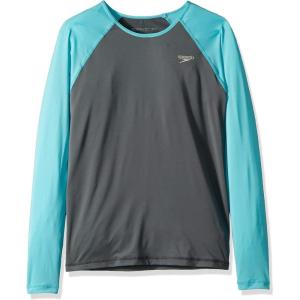 imageSpeedo Girls Uv Swim Shirt Long Sleeve RashguardAsphaltBlue