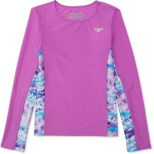 imageSpeedo Girls Uv Swim Shirt Long Sleeve RashguardByzantium Splice