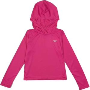 imageSpeedo Girls Uv Swim Shirt Long Sleeve RashguardHooded Rose Violet